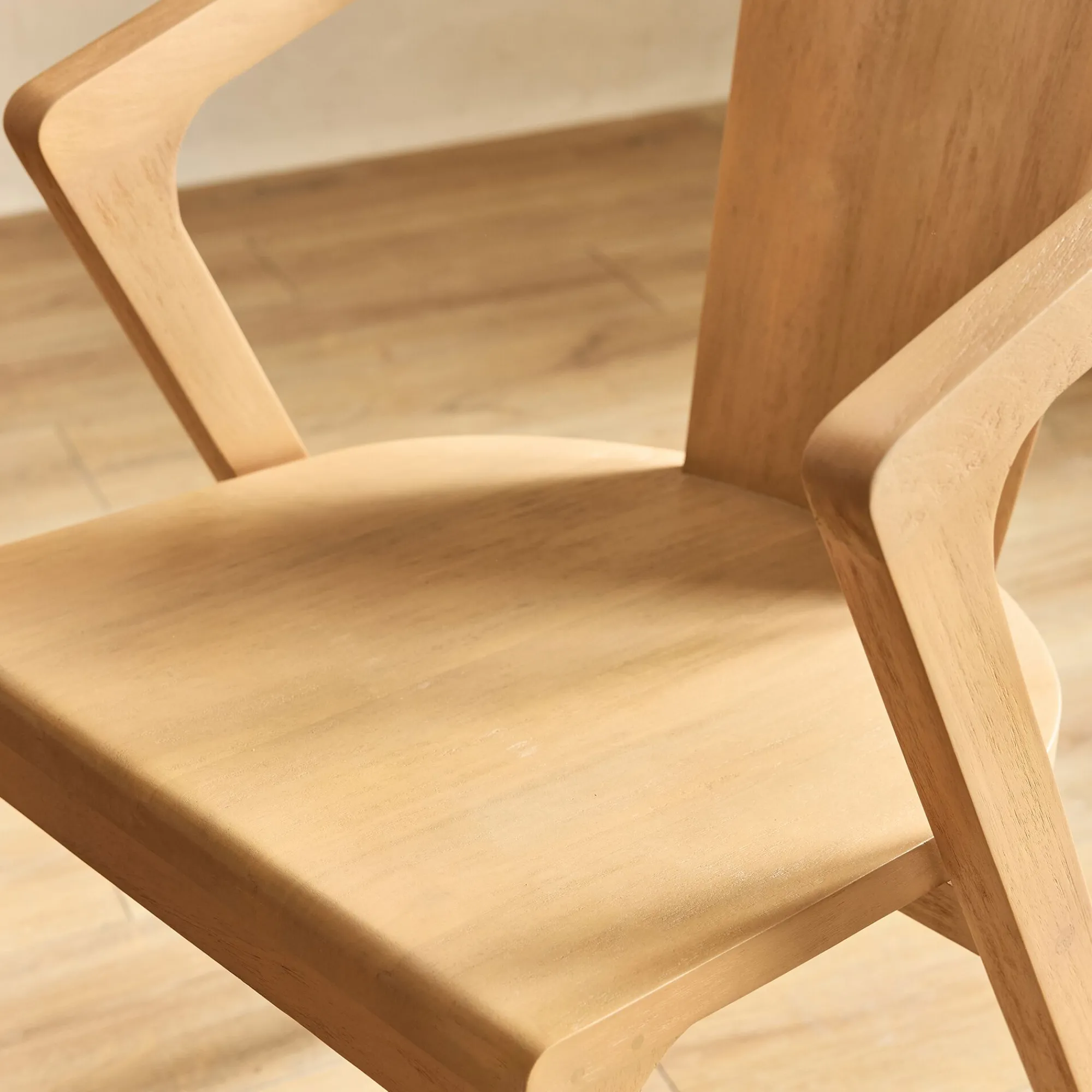alinea Chaise De Salle À Manger*Chaise avec accoudoirs en bois d'acajou - Bois clair
