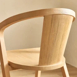 alinea Chaise De Salle À Manger*Chaise avec accoudoirs en bois d'acajou - Bois clair