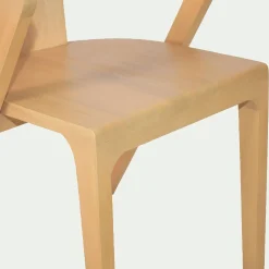 alinea Chaise De Salle À Manger*Chaise avec accoudoirs en bois d'acajou - Bois clair