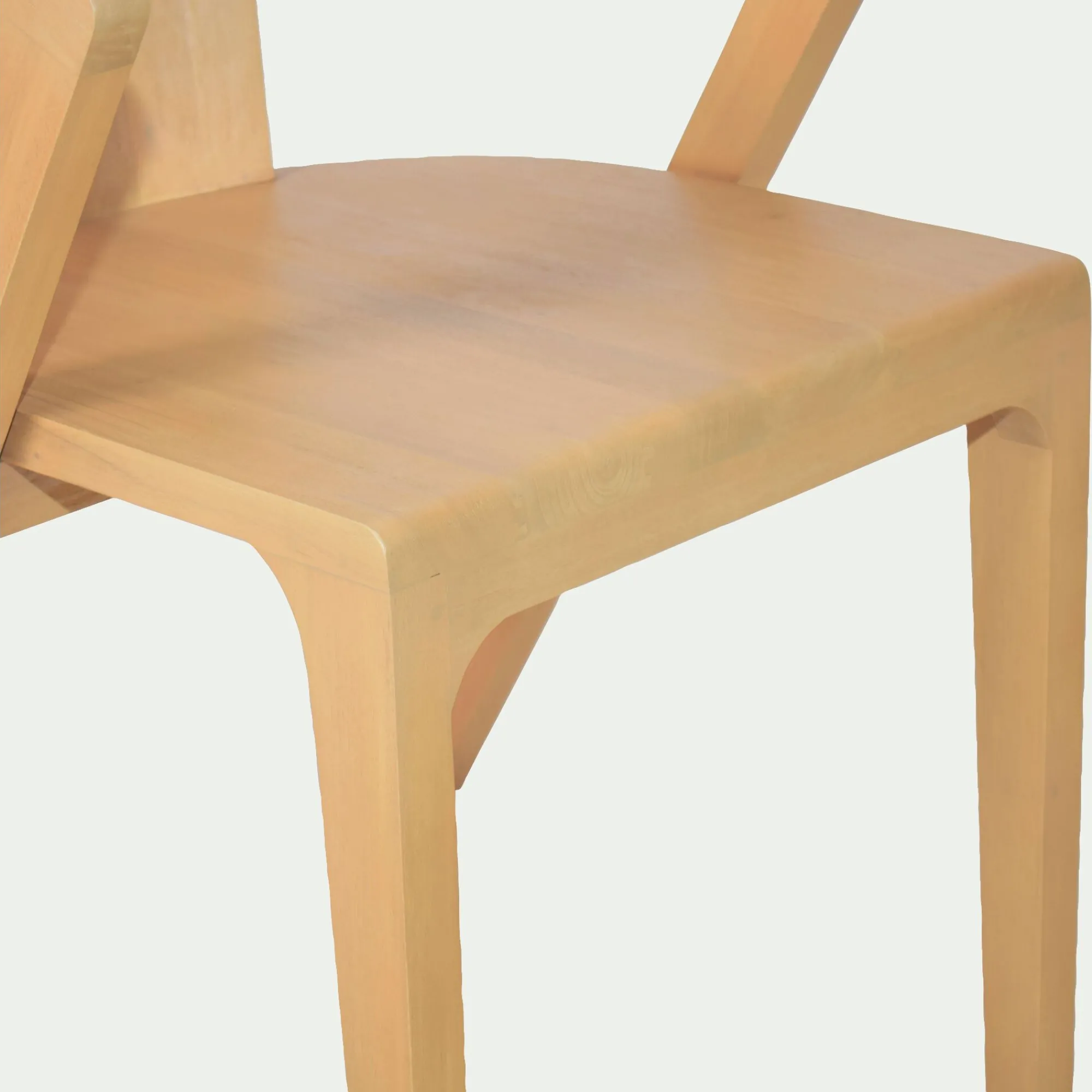 alinea Chaise De Salle À Manger*Chaise avec accoudoirs en bois d'acajou - Bois clair