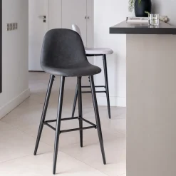 alinea Tabouret Haut De Bar*Chaise de bar - H75cm Noir
