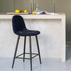 alinea Tabouret Haut De Bar*Chaise de bar - H66cm Noir