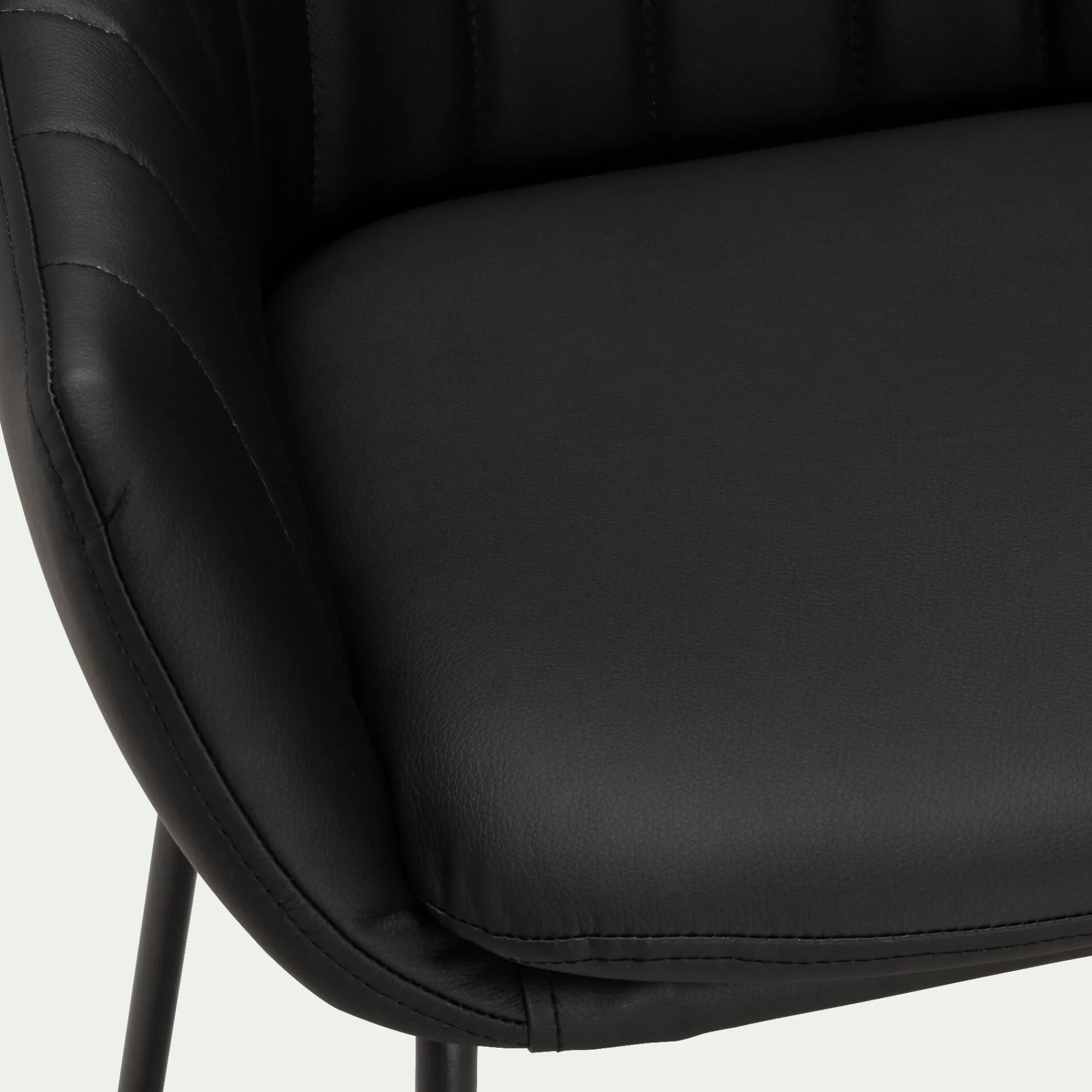 alinea Tabouret Haut De Bar*Chaise de bar avec accoudoirs en polyuréthane - Noir
