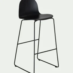 alinea Tabouret Haut De Bar*Chaise de bar avec coque en contreplaqué moulé de hêtre - H66cm Noir