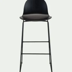 alinea Tabouret Haut De Bar*Chaise de bar avec coque en contreplaqué moulé de hêtre - H66cm Noir