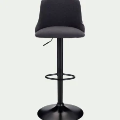 alinea Tabouret Haut De Bar*Chaise de bar en acier et tissu H63,5cm - Gris