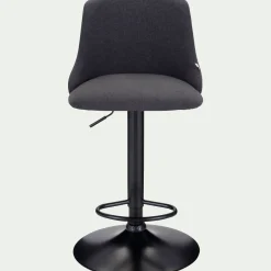 alinea Tabouret Haut De Bar*Chaise de bar en acier et tissu H63,5cm - Gris