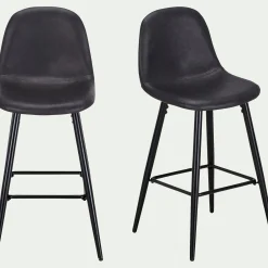 alinea Tabouret Haut De Bar*Chaise de bar en simili - H66cm Noir