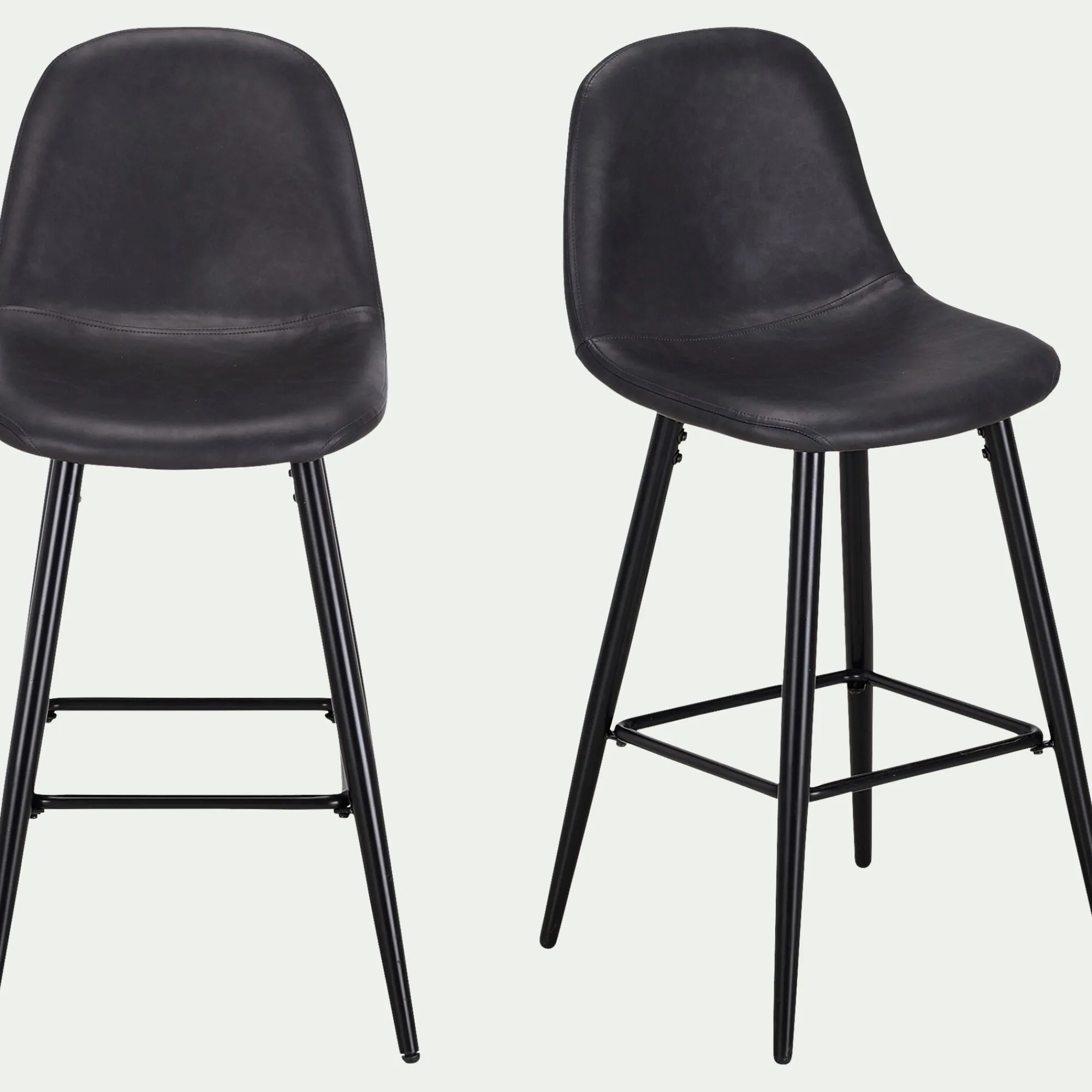 alinea Tabouret Haut De Bar*Chaise de bar en simili - H66cm Noir