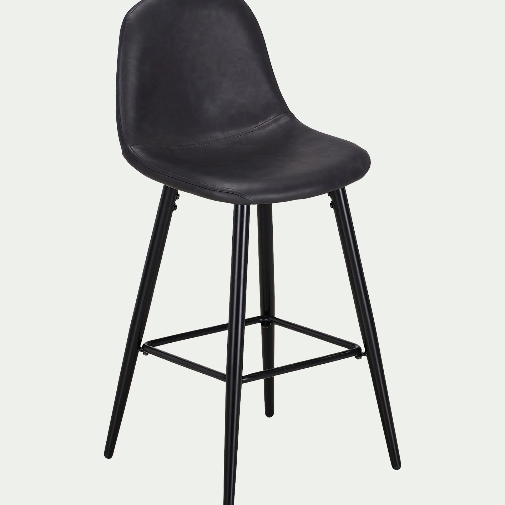 alinea Tabouret Haut De Bar*Chaise de bar en simili - H66cm Noir