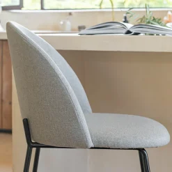 alinea Tabouret Haut De Bar*Chaise de bar en tissu H66cm - Beige