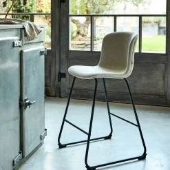 alinea Tabouret Haut De Bar*Chaise de bar en tissu H66cm - Beige