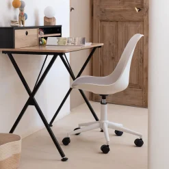 alinea Table Et Chaise Enfant*Chaise de bureau dactylo en tissu à roulettes - Blanc