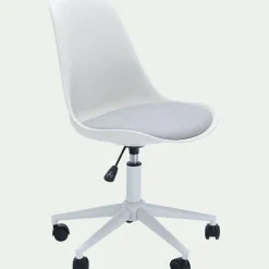 alinea Table Et Chaise Enfant*Chaise de bureau dactylo en tissu à roulettes - Blanc