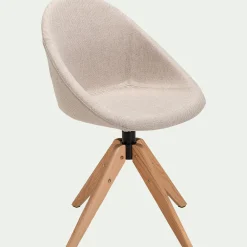 alinea Chaise De Salle À Manger*Chaise de bureau rotative en tissu - Beige