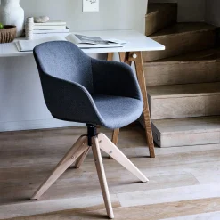 alinea Chaise De Salle À Manger*Chaise de bureau rotative en tissu - restanque Gris