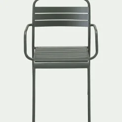 alinea Chaise De Jardin*Chaise de jardin avec accoudoirs en acier - cèdre Vert