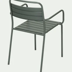alinea Chaise De Jardin*Chaise de jardin avec accoudoirs en acier - cèdre Vert