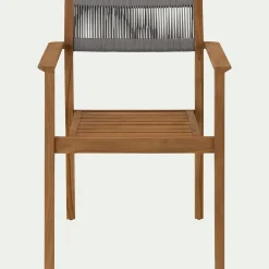 alinea Chaise De Jardin*Chaise de jardin avec accoudoirs en teck FSC et cordage - Bois clair