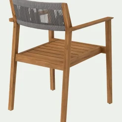 alinea Chaise De Jardin*Chaise de jardin avec accoudoirs en teck FSC et cordage - Bois clair