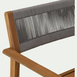 alinea Chaise De Jardin*Chaise de jardin avec accoudoirs en teck FSC et cordage - Bois clair