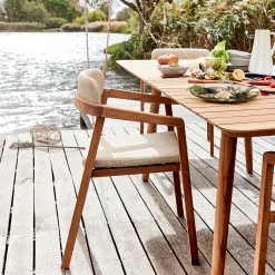 alinea Chaise De Jardin*Chaise de jardin avec accoudoirs en teck massif - Bois foncé