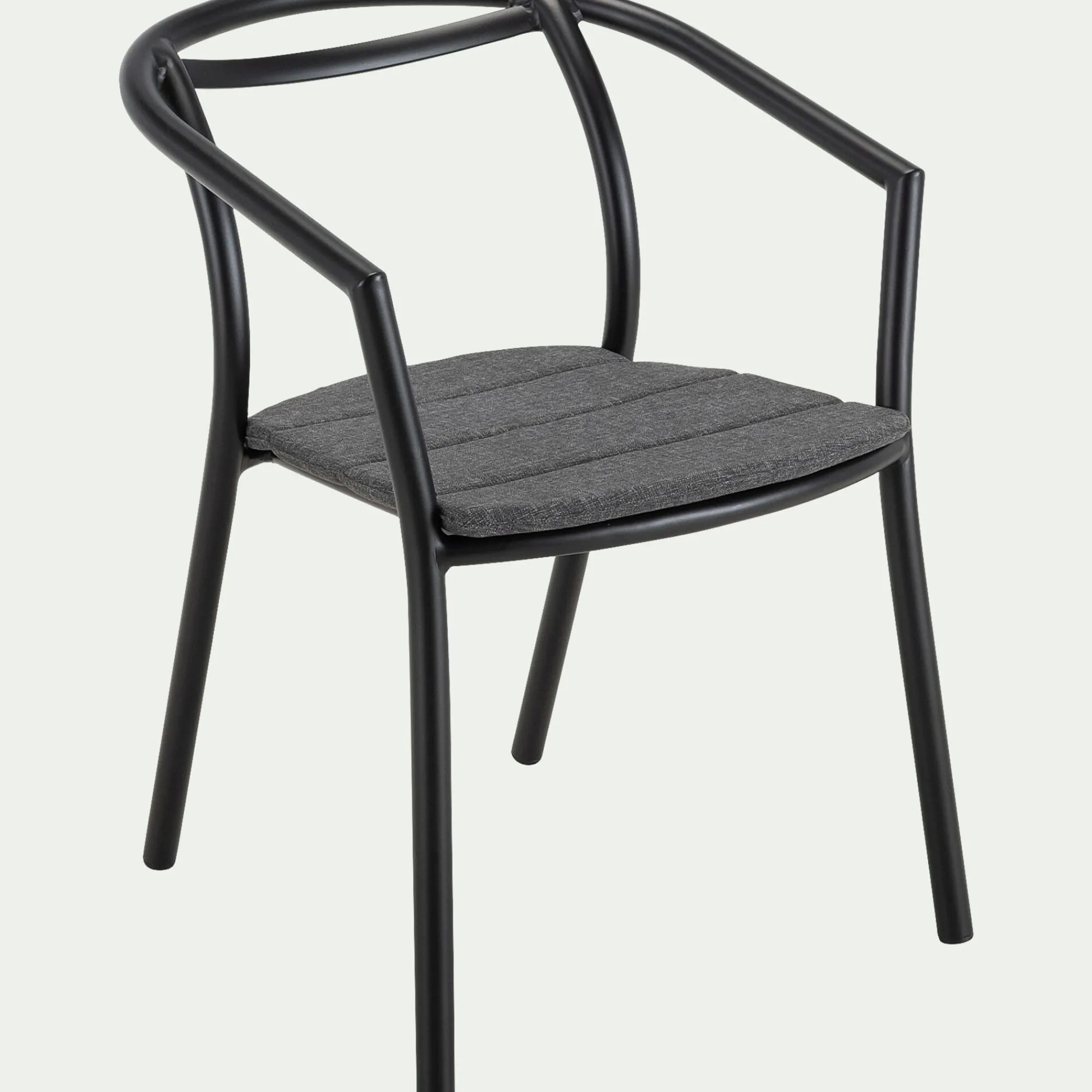 alinea Chaise De Jardin*Chaise de jardin avec accoudoirs en aluminium - noir