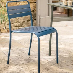 alinea Chaise De Jardin*Chaise de jardin empilable en acier - figuerolles Bleu