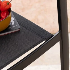 alinea Chaise De Jardin*Chaise de jardin empilable avec accoudoirs en aluminium - Noir