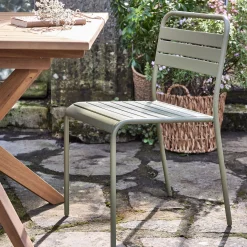 alinea Chaise De Jardin*Chaise de jardin empilable en acier - kaki Vert