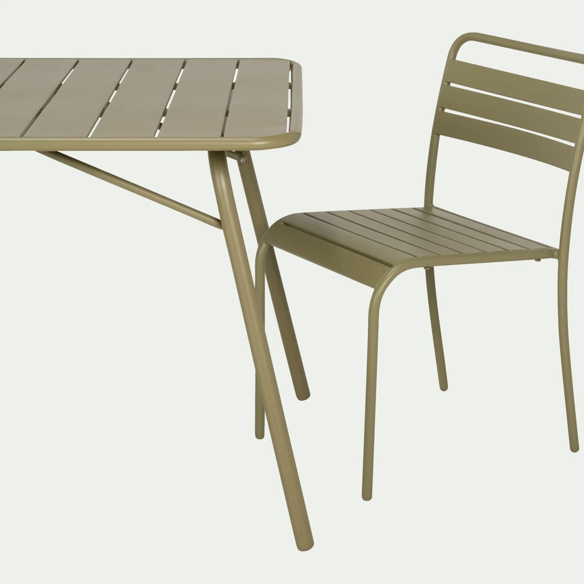 alinea Chaise De Jardin*Chaise de jardin empilable en acier - kaki Vert