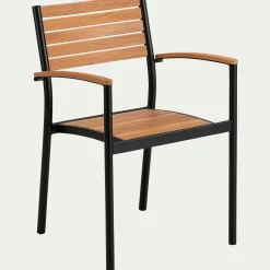 alinea Chaise De Jardin*Chaise de jardin empilable avec accoudoirs en aluminium et eucalyptus - Bois clair