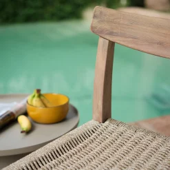alinea Chaise De Jardin|Chaise De Salle À Manger*Chaise de jardin en acacia et assise en corde - Bois foncé