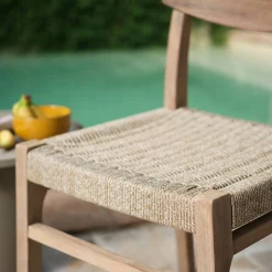 alinea Chaise De Jardin|Chaise De Salle À Manger*Chaise de jardin en acacia et assise en corde - Bois foncé