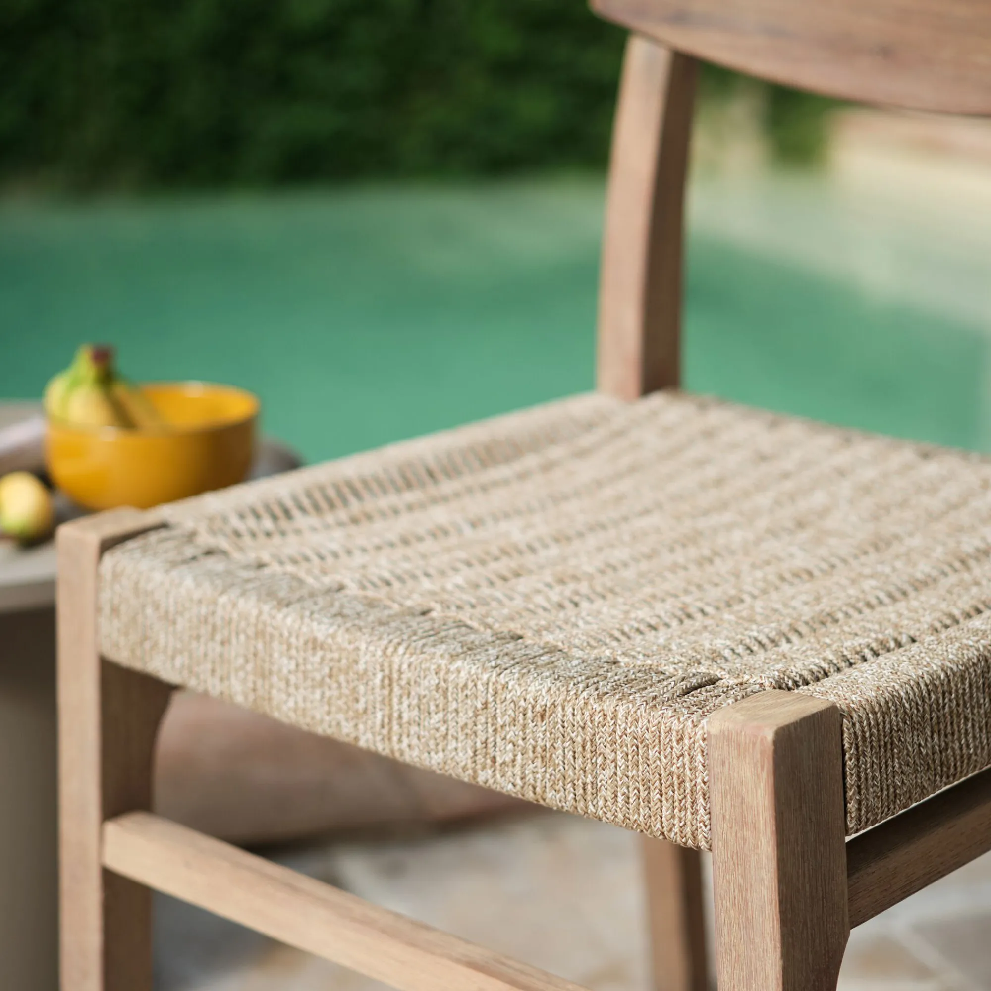 alinea Chaise De Jardin|Chaise De Salle À Manger*Chaise de jardin en acacia et assise en corde - Bois foncé