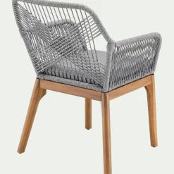 alinea Chaise De Jardin*Chaise de jardin en acier et corde - gris