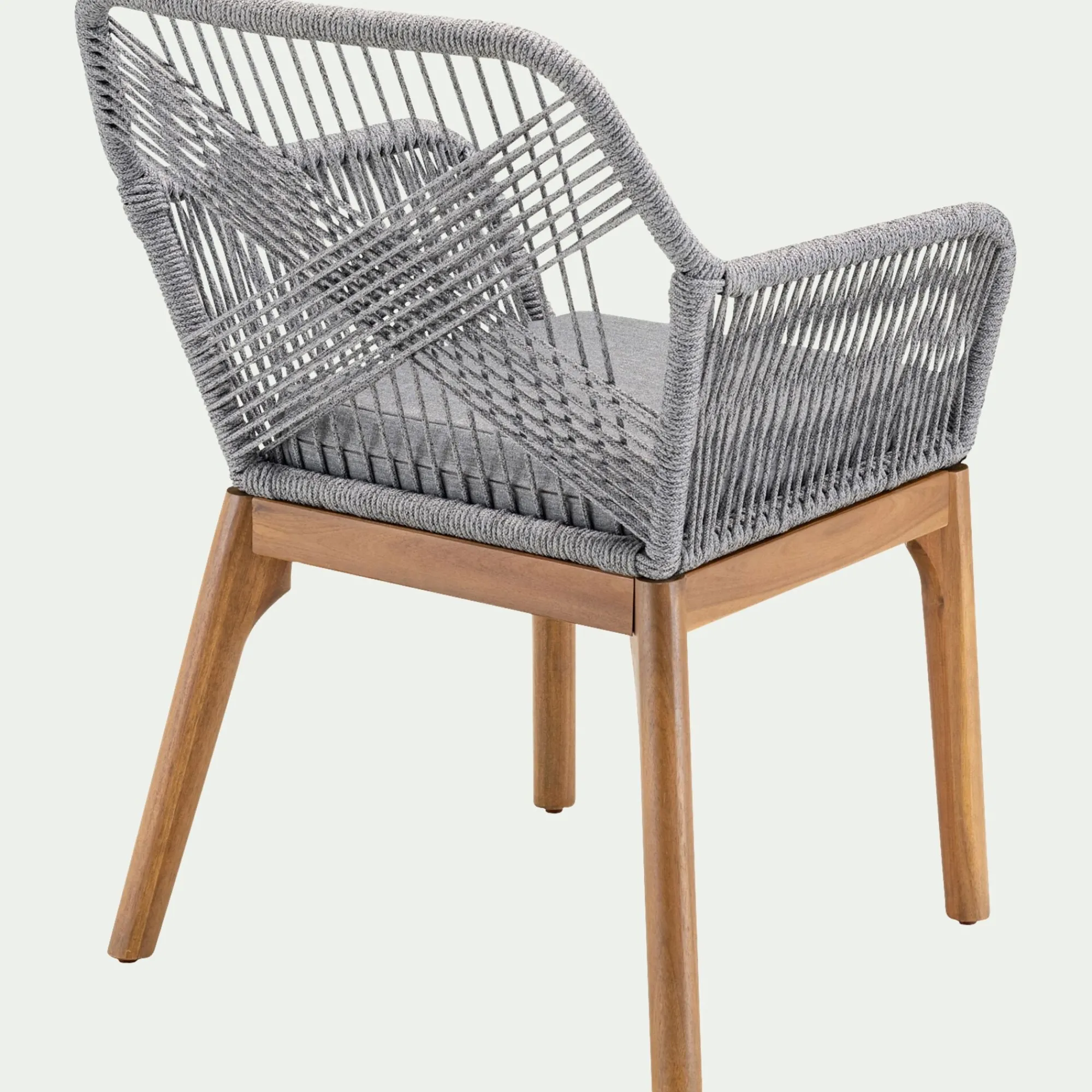 alinea Chaise De Jardin*Chaise de jardin en acier et corde - gris
