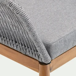 alinea Chaise De Jardin*Chaise de jardin en acier et corde - gris