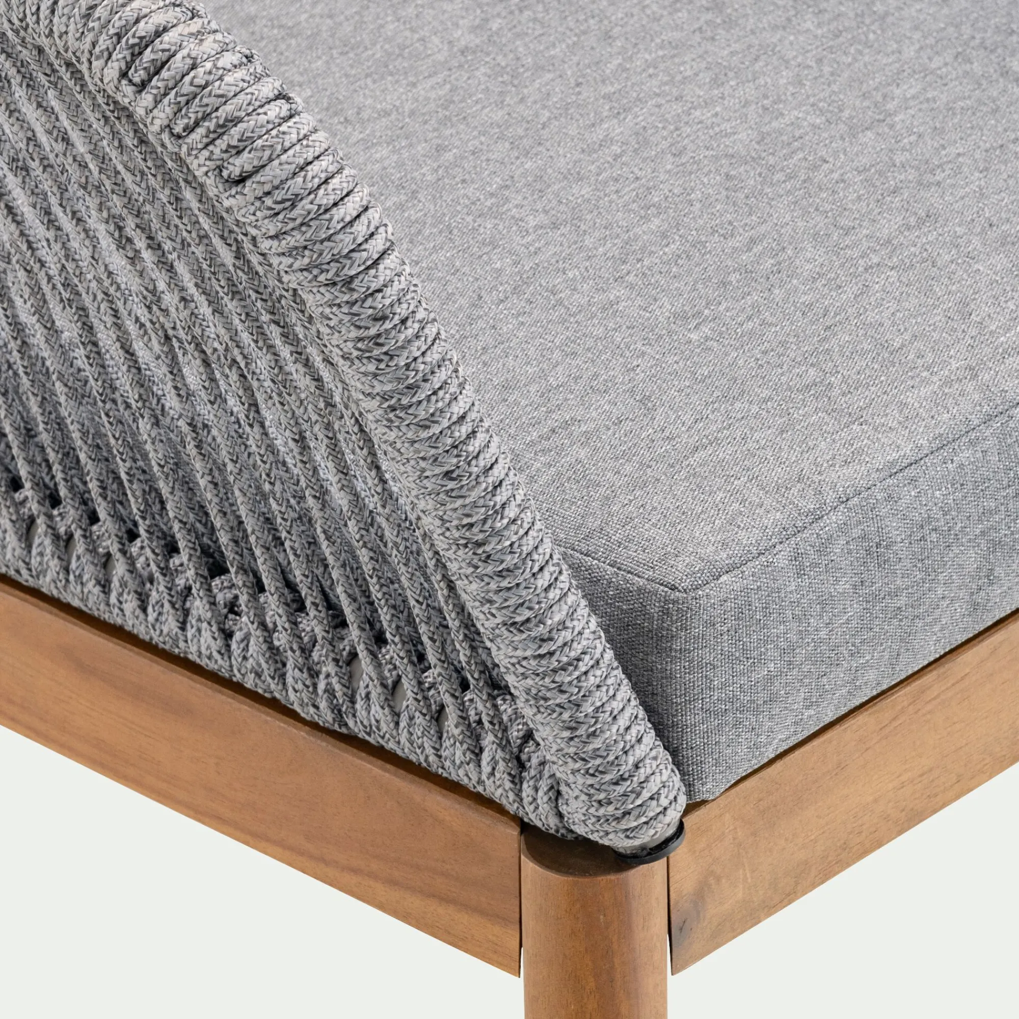alinea Chaise De Jardin*Chaise de jardin en acier et corde - gris