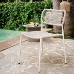 alinea Chaise De Jardin*Chaise de jardin en acier et cordage - beige