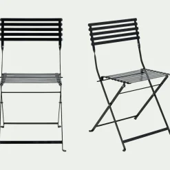 alinea Chaise De Jardin*Chaise de jardin pliante en acier - Noir