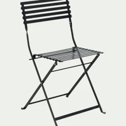 alinea Chaise De Jardin*Chaise de jardin pliante en acier - Noir