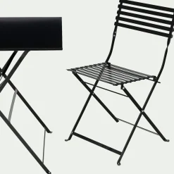alinea Chaise De Jardin*Chaise de jardin pliante en acier - Noir
