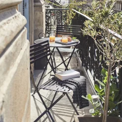 alinea Chaise De Jardin*Chaise de jardin pliante en acier - Noir