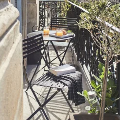 alinea Chaise De Jardin*Chaise de jardin pliante en acier - Noir