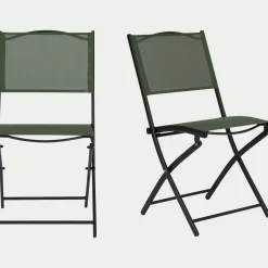 alinea Chaise De Jardin*Chaise de jardin pliante acier et toile plastifiée - cèdre Vert