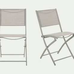 alinea Chaise De Jardin*Chaise de jardin pliante en acier et textilène - vésuve Gris