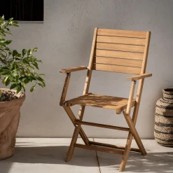 alinea Chaise De Jardin*Chaise de jardin pliante avec accoudoirs en acacia - bois clair