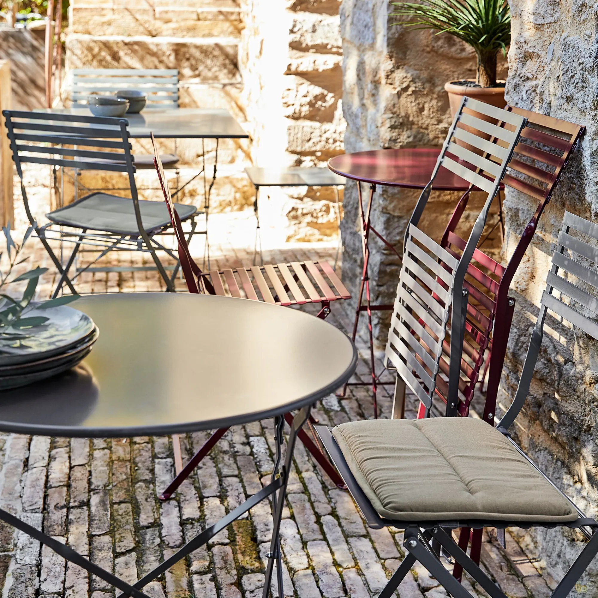 alinea Chaise De Jardin*Chaise de jardin pliante en acier - olivier Vert