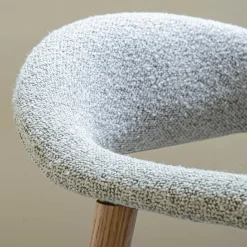 alinea Chaise De Salle À Manger*Chaise de repas avec accoudoirs en bois et tissu - Gris